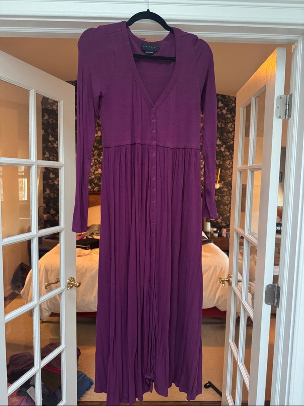 Hatch Collection Maternity Softest Rib Nursing Dress - Size 1 - Purple/Aubergine